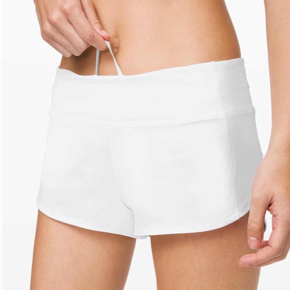 Lululemon Speed Up Short 2.5” White Run Shorts Swift Built-In Liner Size 4 - Picture 3 of 9